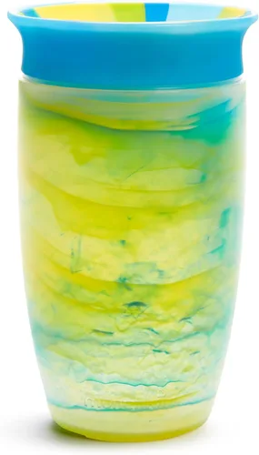 Munchkin Vasos para niños pequeños de 1 a 3 años, a prueba de derrames, Miracle 360 tazas, 10 onzas, paquete de 2, remolino tropical, rosa/multicolor