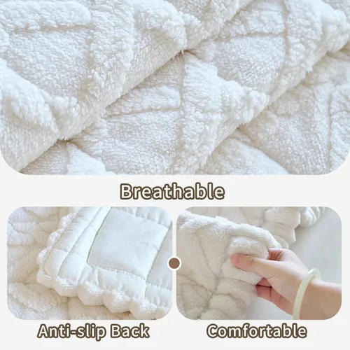 Miniatura 5 de Fundas de Reposabrazos de Sofá Antideslizantes, Funda Lavable de Respaldo de Sillón Suave, Fundas Gruesas y Peludas para Reposabrazos de Sofá