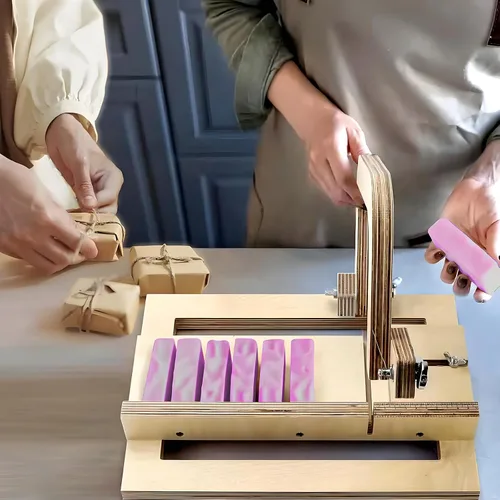 Miniatura 2 de dianjingjumei Cortador de pan de jabón de madera, cortador de alambre ajustable con cables de repuesto adicionales, kit de herramientas de corte