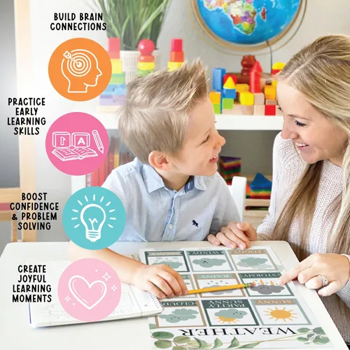 Miniatura 8 de Hadley Designs 16 carteles educativos para niños pequeños de 1-3 años, carteles de aprendizaje laminados para preescolar y jardín de infantes, tabla
