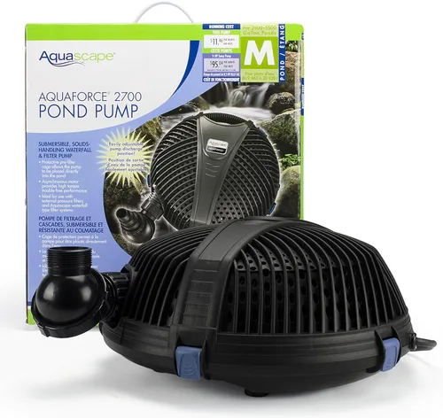 Miniatura 5 de Aquascape Aquaforce Bomba asincrónica de agua con jaula protectora para estanques, lagos pequeños y cascadas, Negro