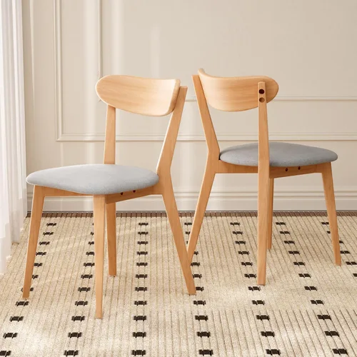 Miniatura 20 de Sillas de comedor 100% de madera de roble macizo, sillas de comedor modernas de mediados de siglo con cojín tapizado, sillas de cocina, comedor
