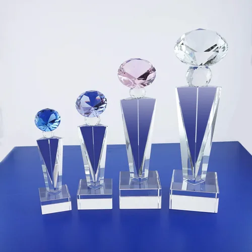 Miniatura 5 de Trofeo óptico del grabado láser personalizado Reconocimiento Realidad del trofeo de los premios del trofeo del diamante del cristal