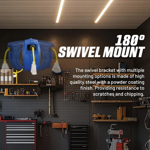 Miniatura 6 de Carrete de extensión Goodyear resistente, 40 pies, 12AWG/3C SJTOW, triple con conector con luz LED