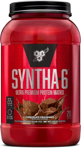 Miniatura 15 de BSN SYNTHA-6 Proteína de suero de leche en polvo con caseína micelar, aislado de proteína de leche, sabor a masa para pastel de chocolate, 48