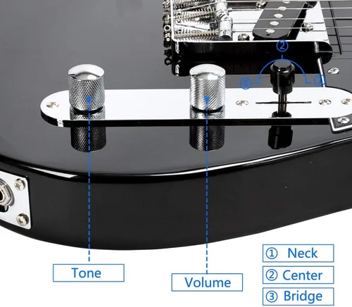 Miniatura 6 de Guitarra eléctrica de 39 pulgadas, diapasón de arce para guitarra eléctrica SS Pickup Case y paquete de accesorios para principiantes paquete