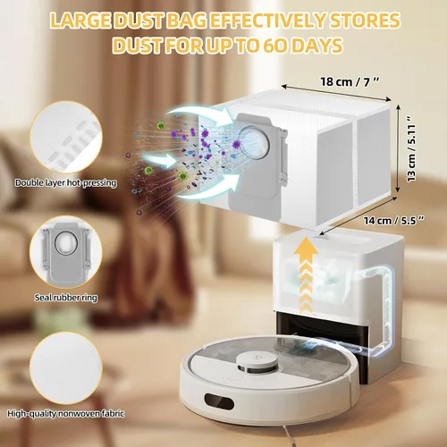 Miniatura 6 de Paquete de 23 accesorios para robot de vacío Roborock Q7 M5 / Q7 M5+ / Q7 L5 / Q7 L5+, piezas de repuesto, 1 cepillo principal, 4 almohadillas