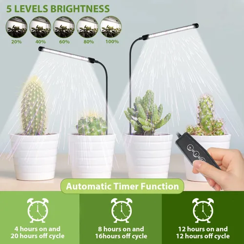 Miniatura 2 de Luz de cultivo para plantas de interior, lámpara de planta de cuello de cisne de espectro completo de 6000K para semillas, plantas suculentas