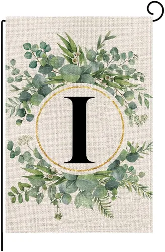 Miniatura 15 de wyooxoo Bandera de jardín floral con monograma de letra H de 12 x 18 pulgadas, doble cara para exteriores, familia, apellido, bandera inicial