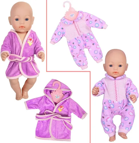 Miniatura 4 de Ebuddy Ropa de muñeca, 10 juegos de ropa de muñeca para muñecas de 14 a 16 pulgadas, muñecas de bebé recién nacidas de 16.9 in, muñecas de 15