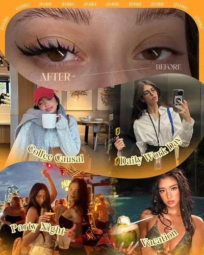 Miniatura 5 de JIMIRE Manga Lash Racimos de pestañas Wispy racimos de pestañas con aspecto de ojo de zorro, extensiones de pestañas naturales en racimo