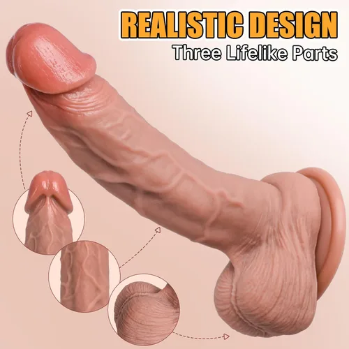 Miniatura 2 de Consolador realista para principiantes, consolador grande y realista de silicona, con ventosa fuerte para manos libres, pene realista para estimular