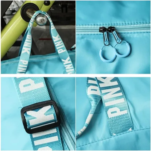Miniatura 5 de Bolsa de gimnasio deportivo de gran capacidad, bolsa de viaje para zapatos deportivos con compartimento de bolsillo húmedo para hombres y mujeres