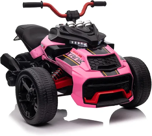 Miniatura 9 de Motocicleta ATV montable de 24V para niños de 3 ruedas con luces LED, auto eléctrico montable para niños con neumático de EVA polimerizado de Azul