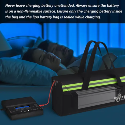 Miniatura 7 de FLASLD Lipo - Paquete de 2 bolsas ignífugas para bicicletas eléctricas, estuche de carga de batería, bolsa a prueba de explosiones, gran capacidad