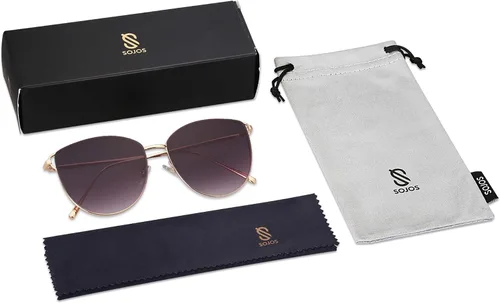 Miniatura 6 de SOJOS SJ1085 - Lentes de sol planos con espejo para mujer