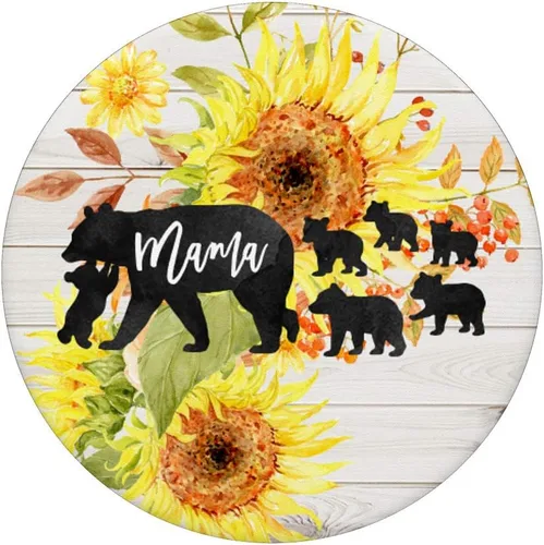Miniatura 3 de Mama Bear - Juego de 6 vasos para bebé, diseño de girasoles de madera color blanco, Negro