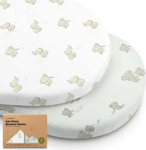 2 paquetes de sábanas ajustadas para moisés de bebé, para niña y niño - 33x17 de viscosa derivada del bambú, sábanas ajustadas para colchón de cuna