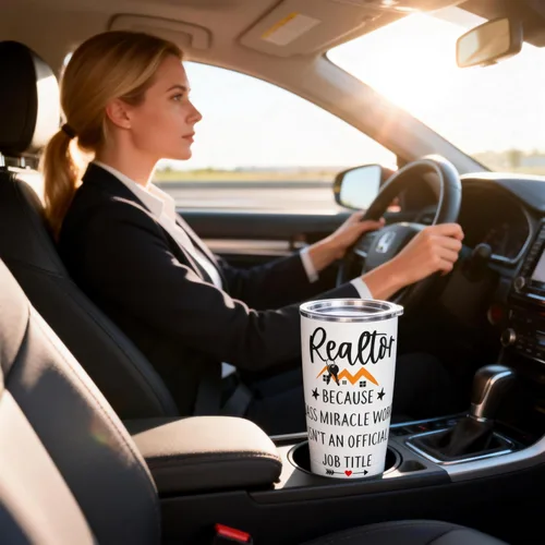 Miniatura 2 de Realtor Because Badass Miracle Worker Isn't An Official Job Title Real Estate Agent for Women, divertida taza de café de 20 oz botella de agua