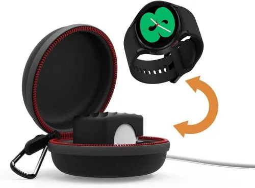 Miniatura 2 de Soporte para cargador para Galaxy Watch 7, bolsa de transporte portátil, funda protectora de almacenamiento y cargador para Samsung Galaxy Watch 7 6