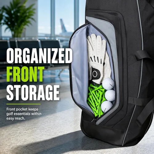 Miniatura 4 de Golf Travel Bag with Hard Case Top and Wheels,Premium Oxford Fabric,Golf Travel Bags for Airlines,Protect Your Club for Safe Transport Gris