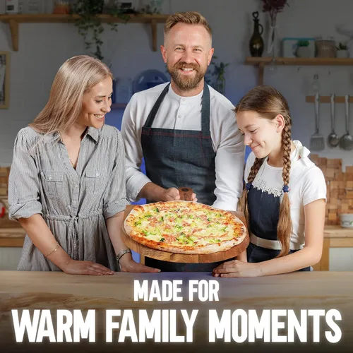 Miniatura 6 de KitchenStar Pela de pizza de madera de acacia de 16 pulgadas – Tabla de cortar y servir de madera extra grande con mango – Acabado de aceite natural