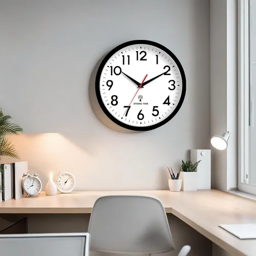 Miniatura 7 de DAXSMY Atomic - Reloj de pared analógico de 10 pulgadas, funciona con pilas, moderno, decorativo, para sala de estar, cocina, oficina, dormitorio