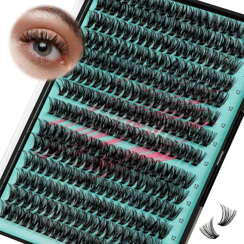 Miniatura 39 de Kit de Extensión de Pestañas, Kit de Racimos de Pestañas DIY 168Pcs con Pegamento de Unión y Sello Impermeable, Removedor de Pestañas para Kit