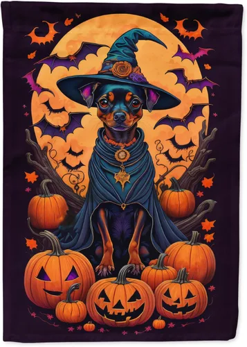 Miniatura 55 de Caroline's Treasures DAC1466GF - Bandera decorativa para jardín de Halloween de Affenpinscher Witchy para jardín, decoración para patio exterior