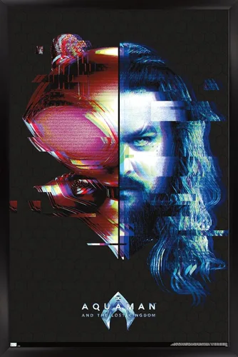 Trends International DC Comics Movie Aquaman y el Reino Perdido - Póster de pared de Faceoff, 22.37 x 34.00 pulgadas, versión enmarcada en negro