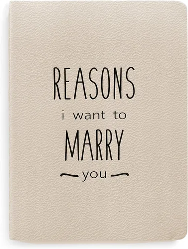 Diario Reasons I Love You y I Want to Marry You, con impresión tipográfica y sello, regalo para aniversario, casamiento, compromiso o propuesta de