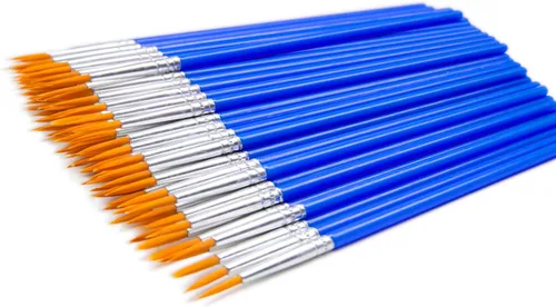 Miniatura 8 de Pinceles a granel con pelo plano de nailon, juego de pinceles para pintar, colorear con acuarela para clase de arte, escuela, niños, artista