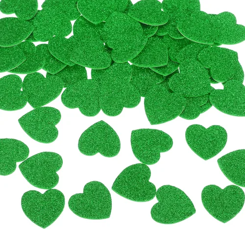 Miniatura 8 de MECCANIXITY 60 calcomanías de espuma con purpurina de 1 pulgada autoadhesivas en forma de corazón para suministros de manualidades, bricolaje