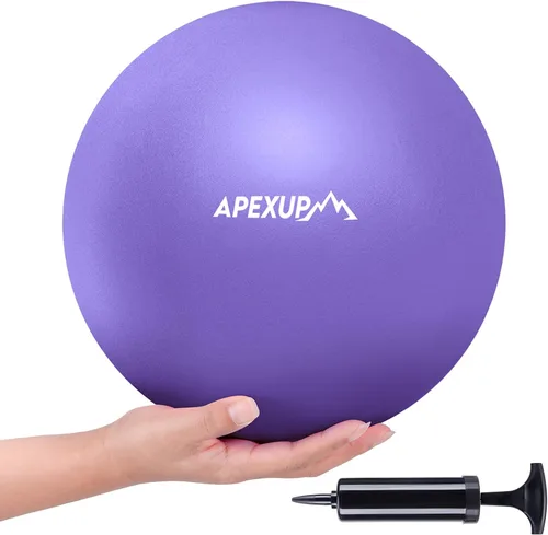 Miniatura 10 de APEXUP 9 Inch Pilates Ball Small Exercise Ball for Yoga, Fitness, Balance, Core Workout, Physical Therapy Rosa