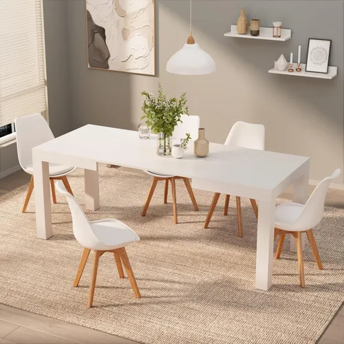 Miniatura 13 de Mobili Fiver, Primera mesa extensible, 47.2(78.7) x 31.5 pulgadas, efecto hormigón, gris, fabricada en Italia Efecto gris concreto