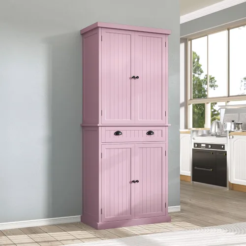 Miniatura 12 de ARTPOWER Armario de almacenamiento de despensa de cocina de 72 pulgadas de alto con cajón y estantes ajustables, armario de despensa para cocina