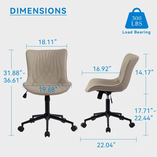 Miniatura 2 de YOUNIKE Silla de Oficina, Silla de Escritorio con Ruedas, Sillas de Tarea de Computadora para Oficina en Casa, Silla de Tocador Moderna Acolchada