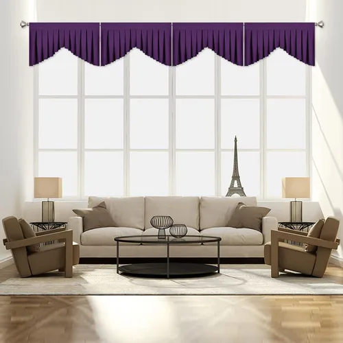 Miniatura 38 de Cenefas para Sala de Estar Amarillo Brillante Opacas con Bolsillo para Barra Cenefas para Ventanas, Paquete de 1 (Amarillo Brillante 39" An x 20" L)