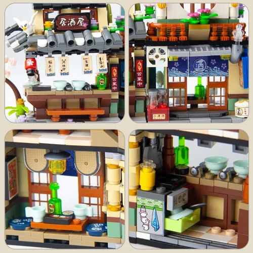 Miniatura 3 de Kit de mini bloques plegables japoneses de vista callejera - Tienda Izakaya, juguete de tienda de mini marca japonesa, regalo para adultos, niños