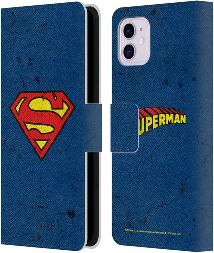 Miniatura 76 de Head Case Designs Funda de piel con licencia oficial de Superman DC Comics con logotipos negros y rojos compatible con Apple iPhone 11