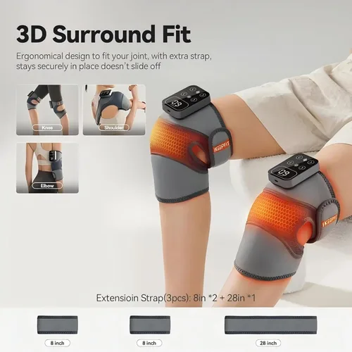 Miniatura 6 de IKEEPFIT - Masajeador de rodilla inalámbrico con calor y vibración para alivio del dolor, MAXwarm 4.0 [2025 Actualizado] - Rodillera eléctrica