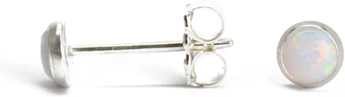 Miniatura 22 de Aretes de tuerca con piedras preciosas para mujeres y niñas, bisel redondo de 0.157 in de plata esterlina 925