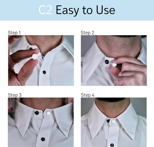 Miniatura 2 de Extensor elástico de cuello de camisa, paquete de 5 extensores de cuello para camisa de vestir, extensor de botón no metálico para camisas