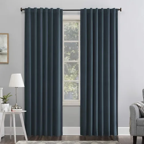 Miniatura 18 de Sun Zero Hampshire - Cortina térmica de terciopelo con reducción de ruido, pestañas traseras, 100% opacas, 50" x 84", dorado