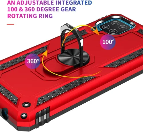 Miniatura 3 de Funda para Samsung Galaxy A12, Samsung A12 con protector de pantalla HD, [grado militar de 16 pies probada en caídas], anillo protector a prueba
