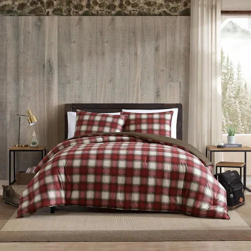 Miniatura 42 de Eddie Bauer - Juego de edredón Queen, ropa de cama reversible a cuadros, elegante y cálida decoración del hogar (gris normandía, Queen)