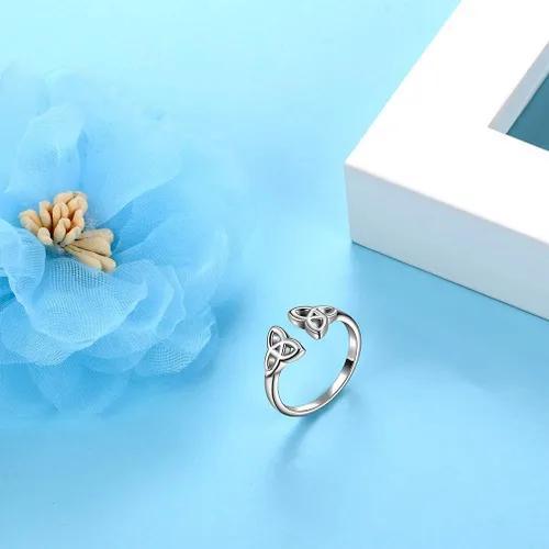 Miniatura 5 de Collar con dije de cruz de nudo celta para hombres y mujeres, pistola negraoro de 18 quilates sobre plata de ley 925, collar de nudo de trinidad