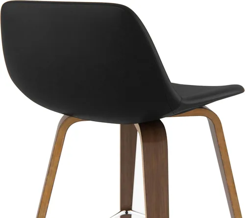 Miniatura 5 de SIMPLIHOME Randolph Taburetes de mostrador (juego de 2) taburetes de bar tapizados de madera curvada de 28 pulgadas de altura del asiento en tela