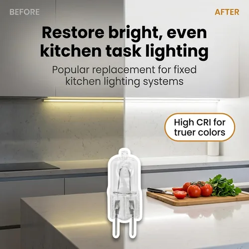 Miniatura 3 de Paquete de 10 bombillas halógenas G8 de 25 W 120 V tipo JCD de 25 vatios T4 G8 Puck lámpara de 120 voltios horno microondas estufa superior cocina