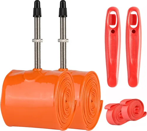 Tubo de bicicleta 26 27.5 650B 29 válvula Presta, tubos de bicicleta más ligeros con palancas de neumáticos y forro de tiras, compatible con